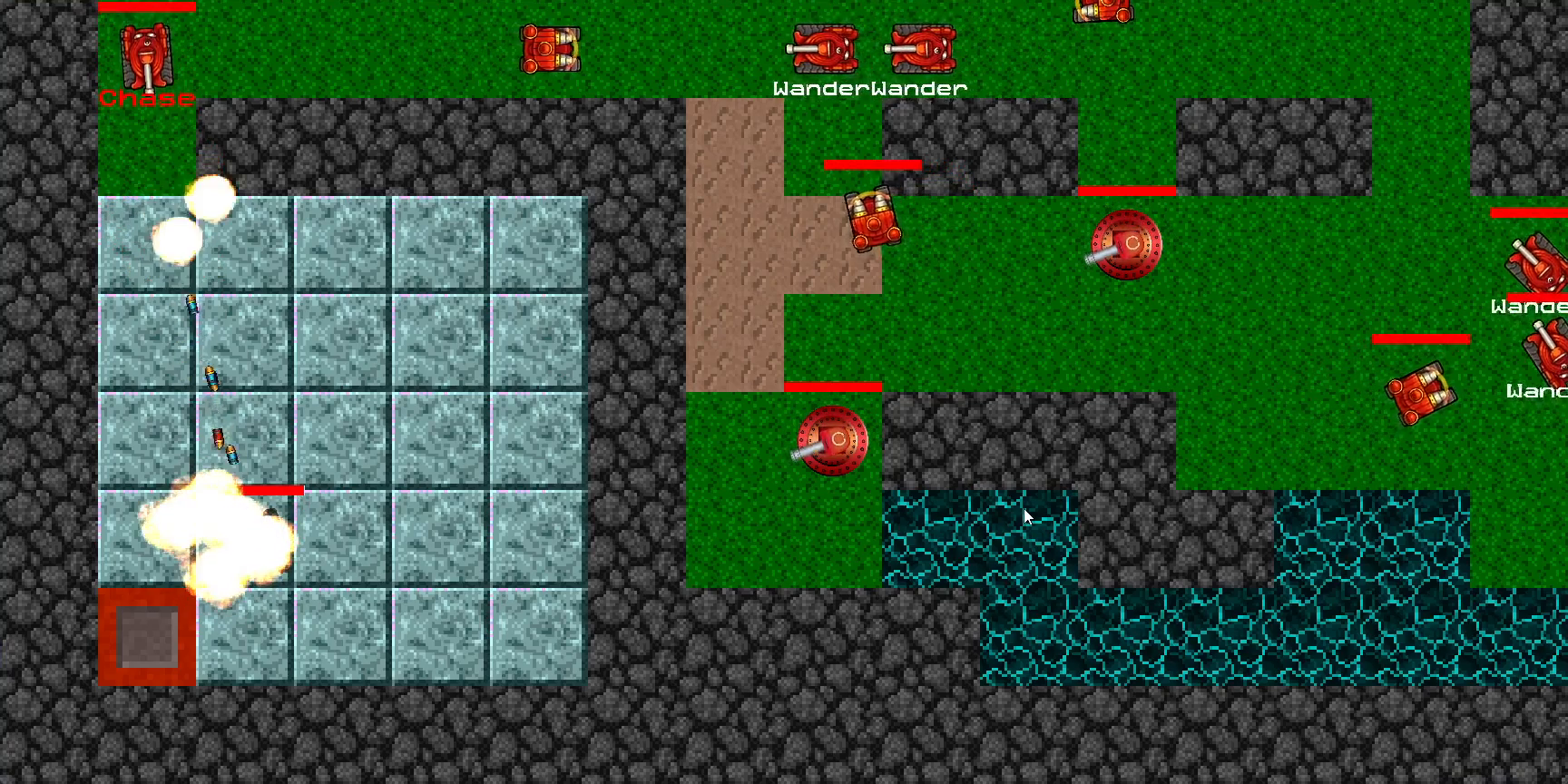 Player tank fighting Leo and Scorpio enemies