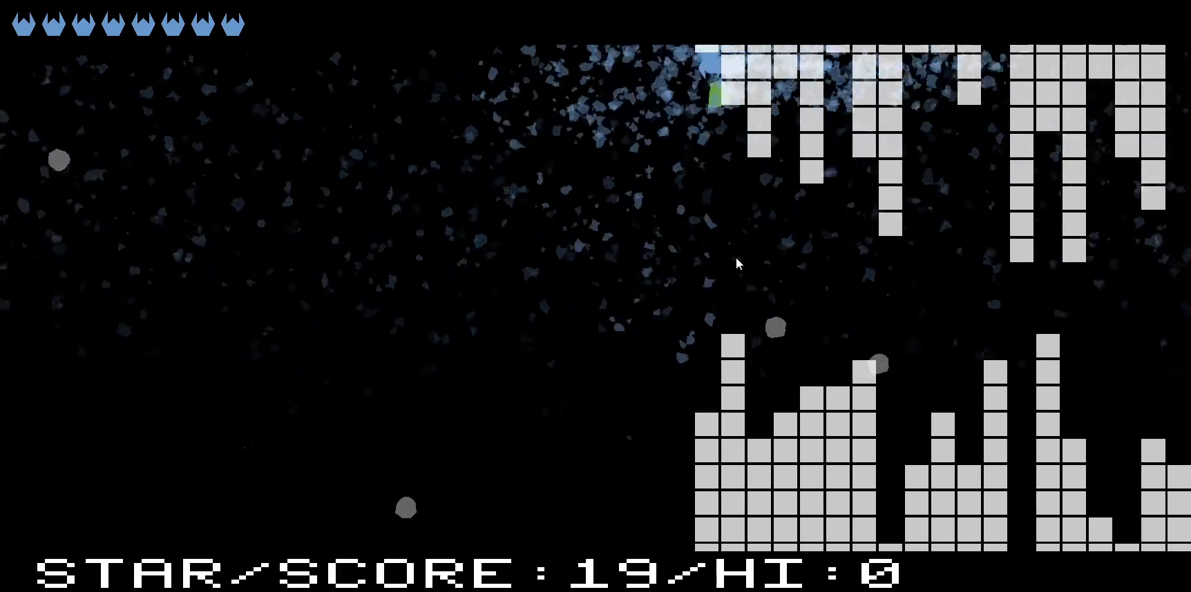 Debris particle system with 200,000 particles